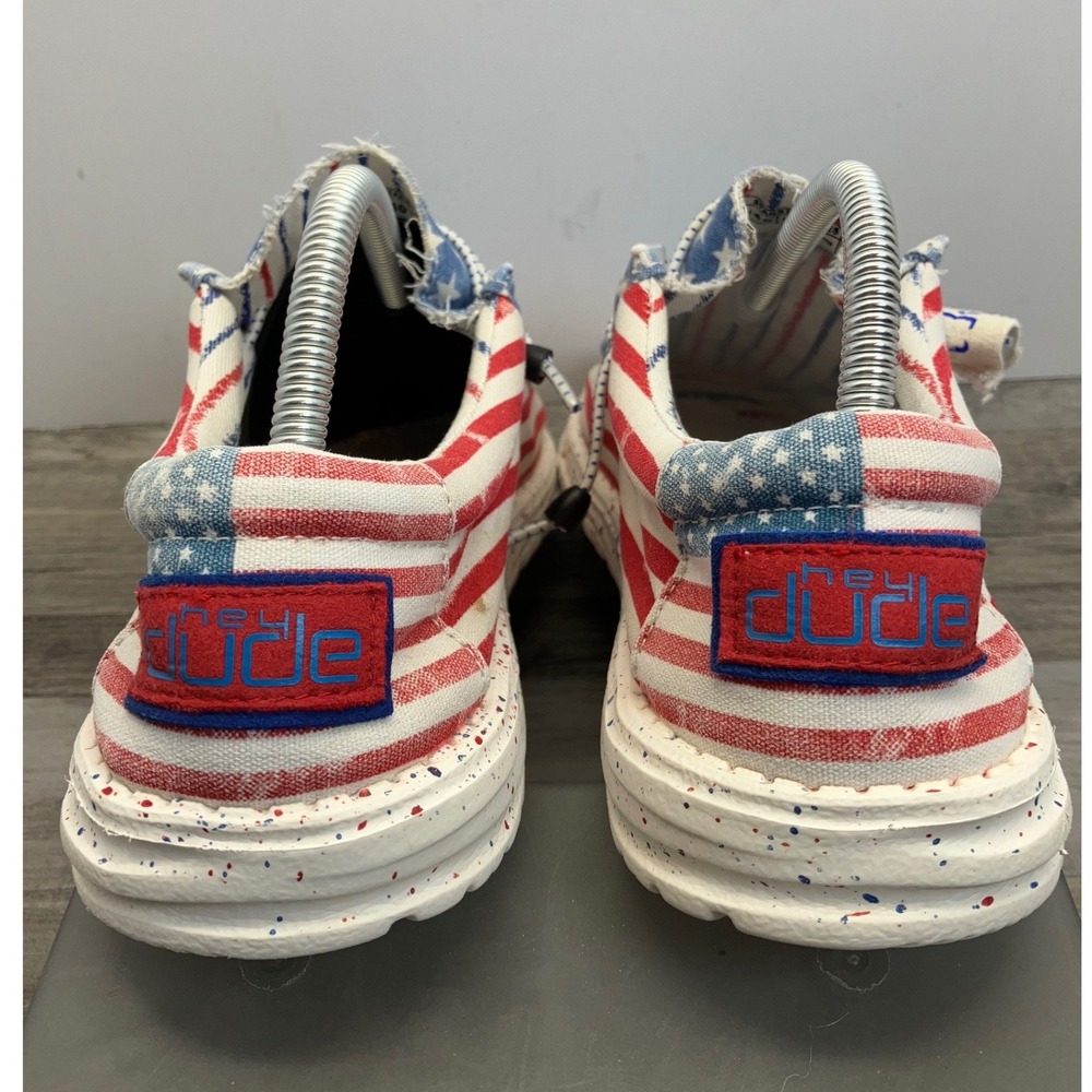 Hey Dude Wally Stars N Stripes Patriotic American Flag Loafers Mens 7 Womens 9 - Picture 4 of 7